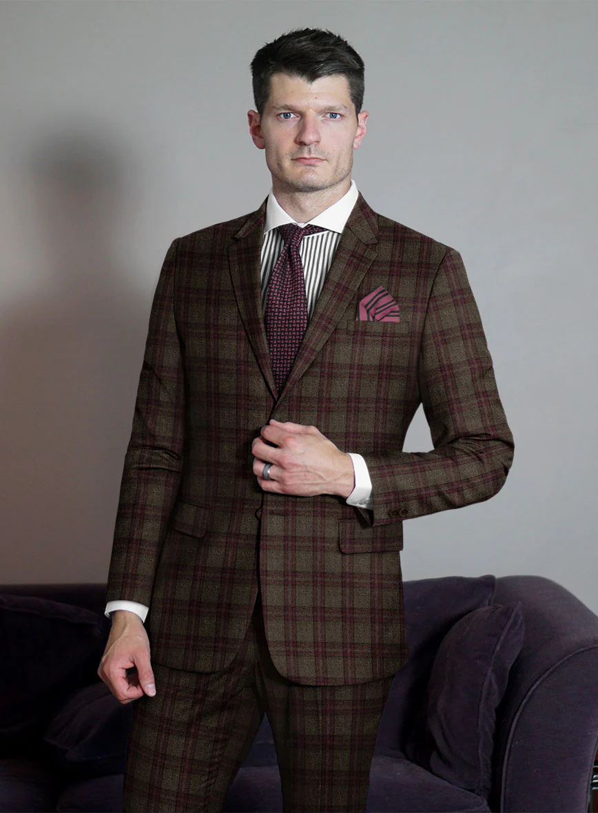 Scabal Brown Checks Wool Jacket - Image 2