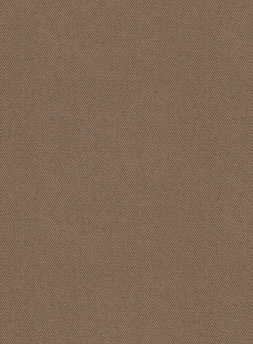 Scabal Brown Cotton Stretch Pants - Image 2