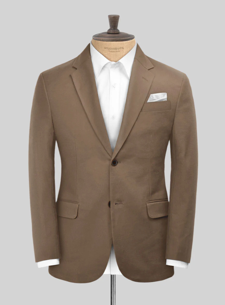 Scabal Brown Cotton Stretch Suit - Image 2