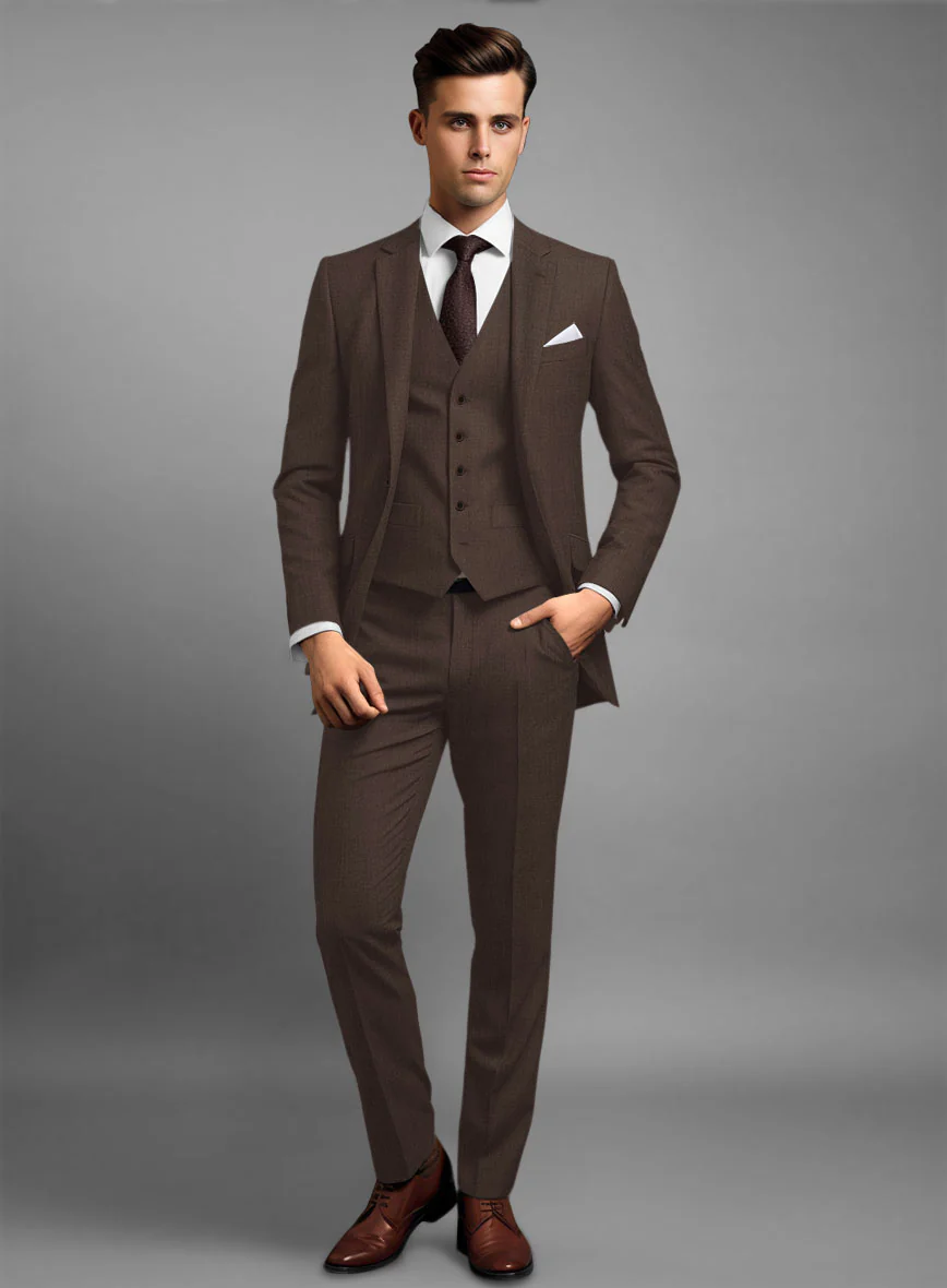 Scabal Brown Wool Suit - Image 2