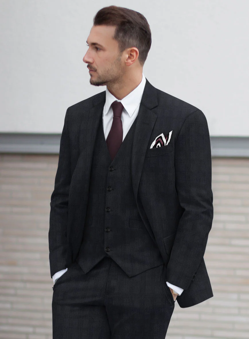 Scabal Cacho Checks Blue Wool Jacket - Image 2