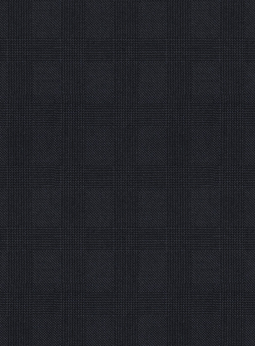Scabal Cacho Checks Blue Wool Pants - Image 3