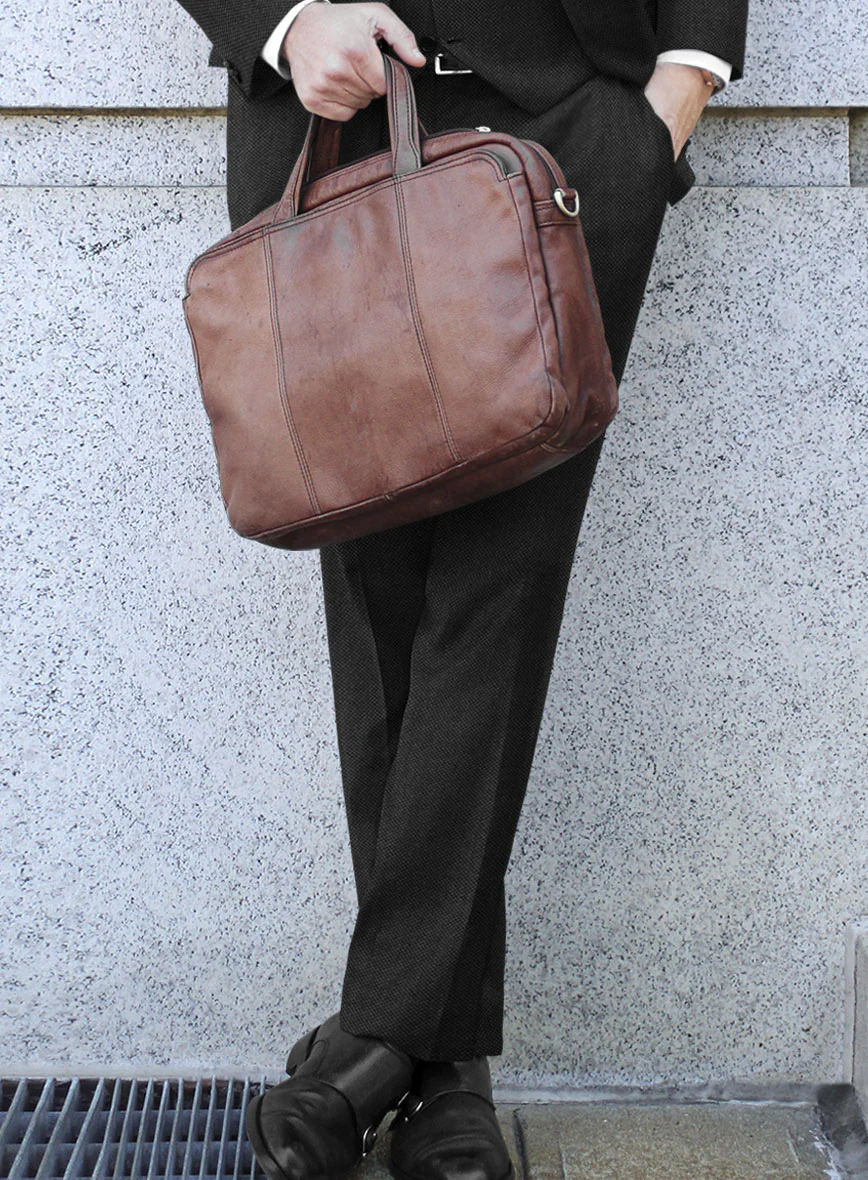 Scabal Caspa Birdseye Gray Wool Pants - Image 2