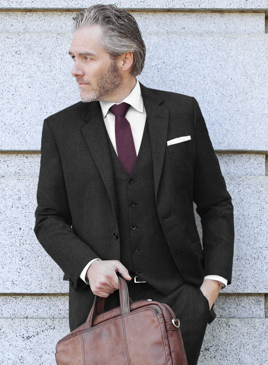 Scabal Caspa Birdseye Gray Wool Suit - Image 4