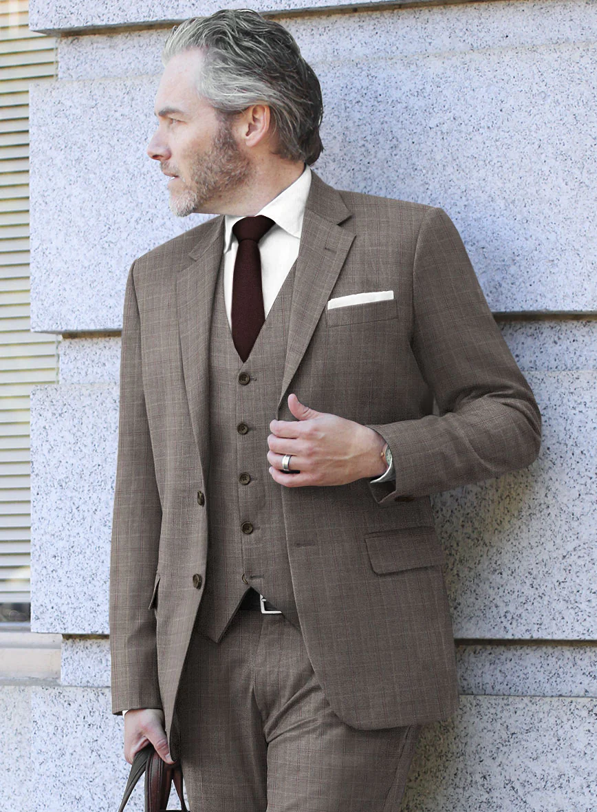 Scabal Cego Checks Brown Wool Jacket - Image 2
