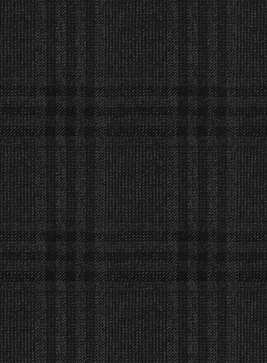 Scabal Charcoal Checks Wool Jacket - Image 3