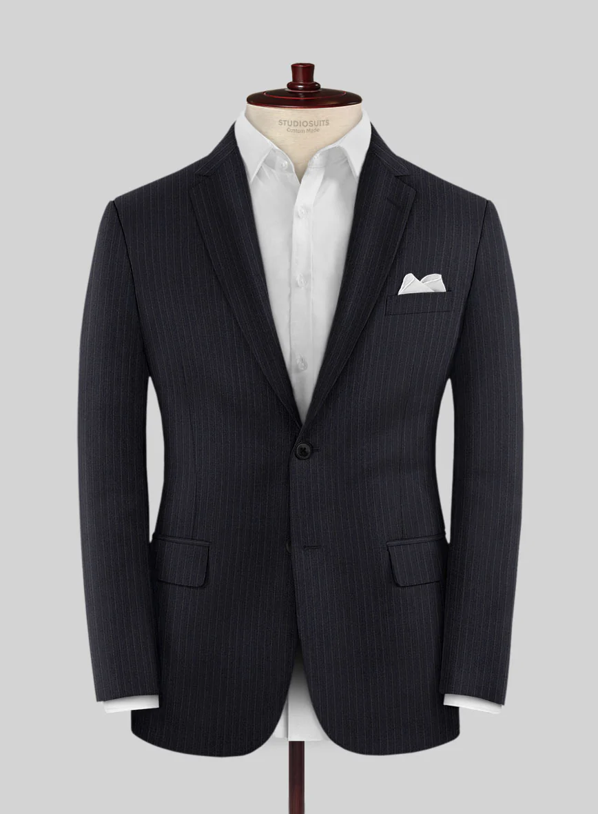 Scabal Ciasso Stripe Blue Wool Suit - Image 3