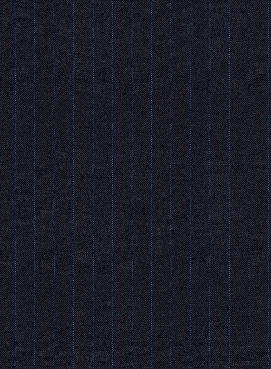 Scabal Ciaz Stripe Blue Wool Suit - Image 7