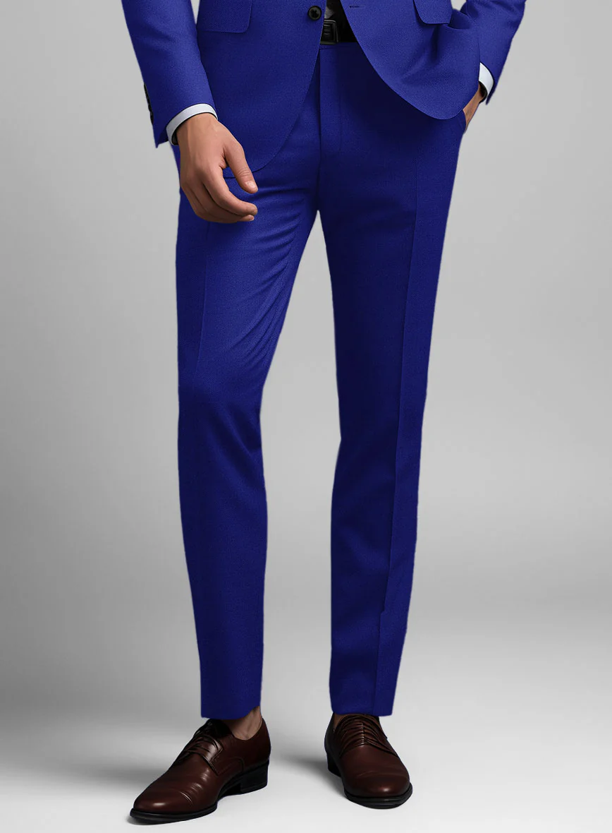 Scabal Cobalt Blue Wool Pants - Image 2