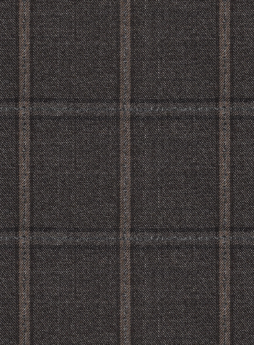 Scabal Coffee Brown Wool Pants - Image 3