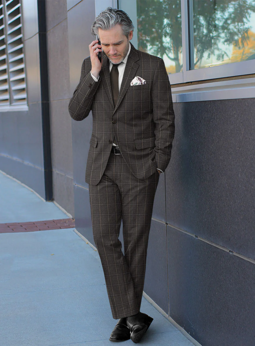 Scabal Coffee Brown Wool Suit - Image 2