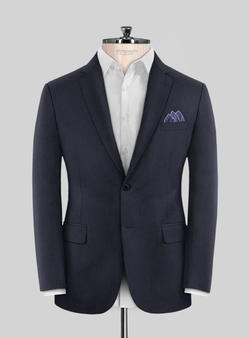 Scabal Corde Navy Blue Wool Suit - Image 3