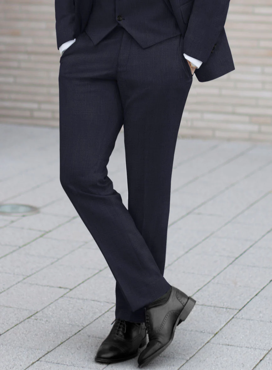 Scabal Corde Navy Blue Wool Suit - Image 5