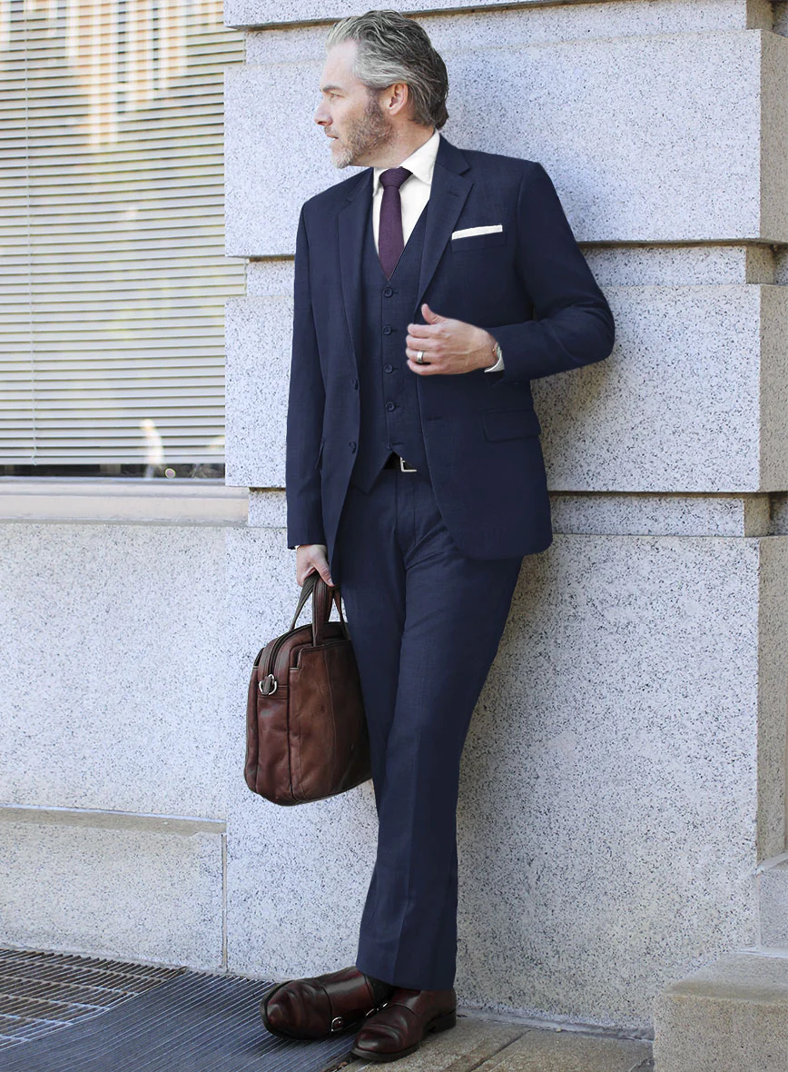 Scabal Cosmopolitan Bottle Blue Wool Suit - Image 2