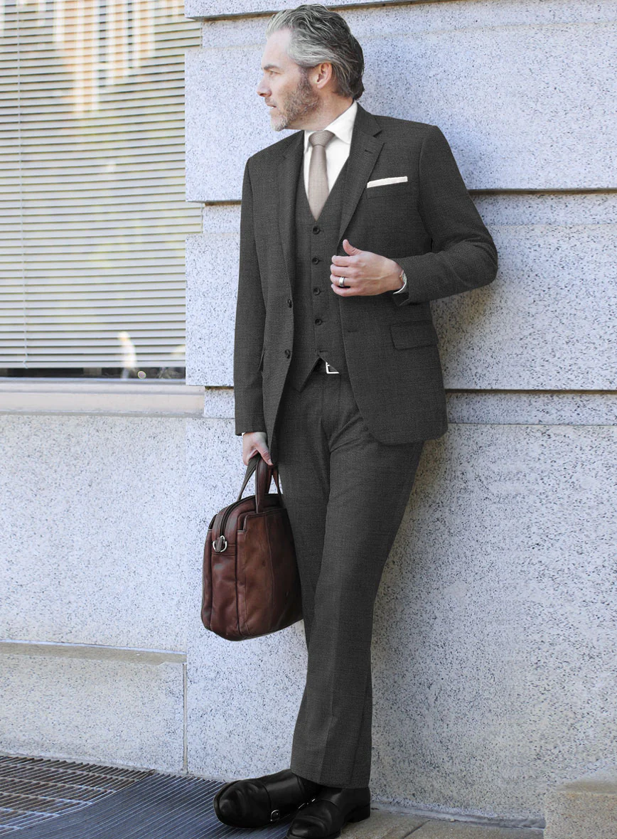 Scabal Cosmopolitan Dark Gray Wool Suit - Image 2