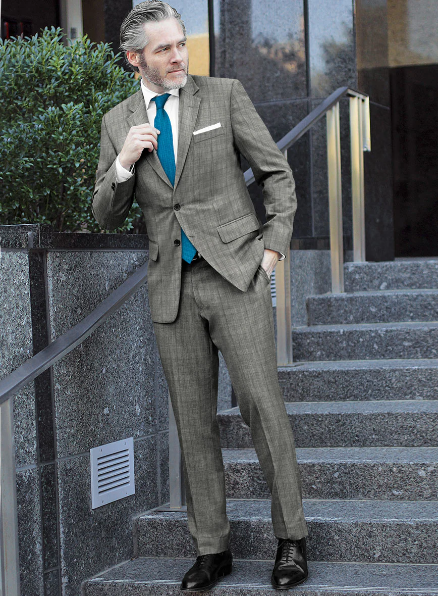 Scabal Cosmopolitan Glen Gray Wool Suit - Image 2