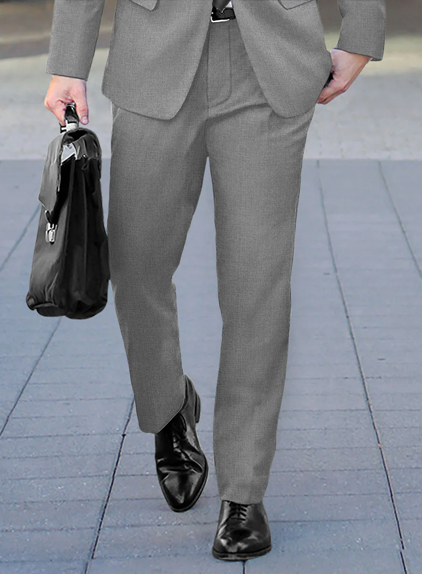 Scabal Cosmopolitan Light Gray Wool Pants - Image 2