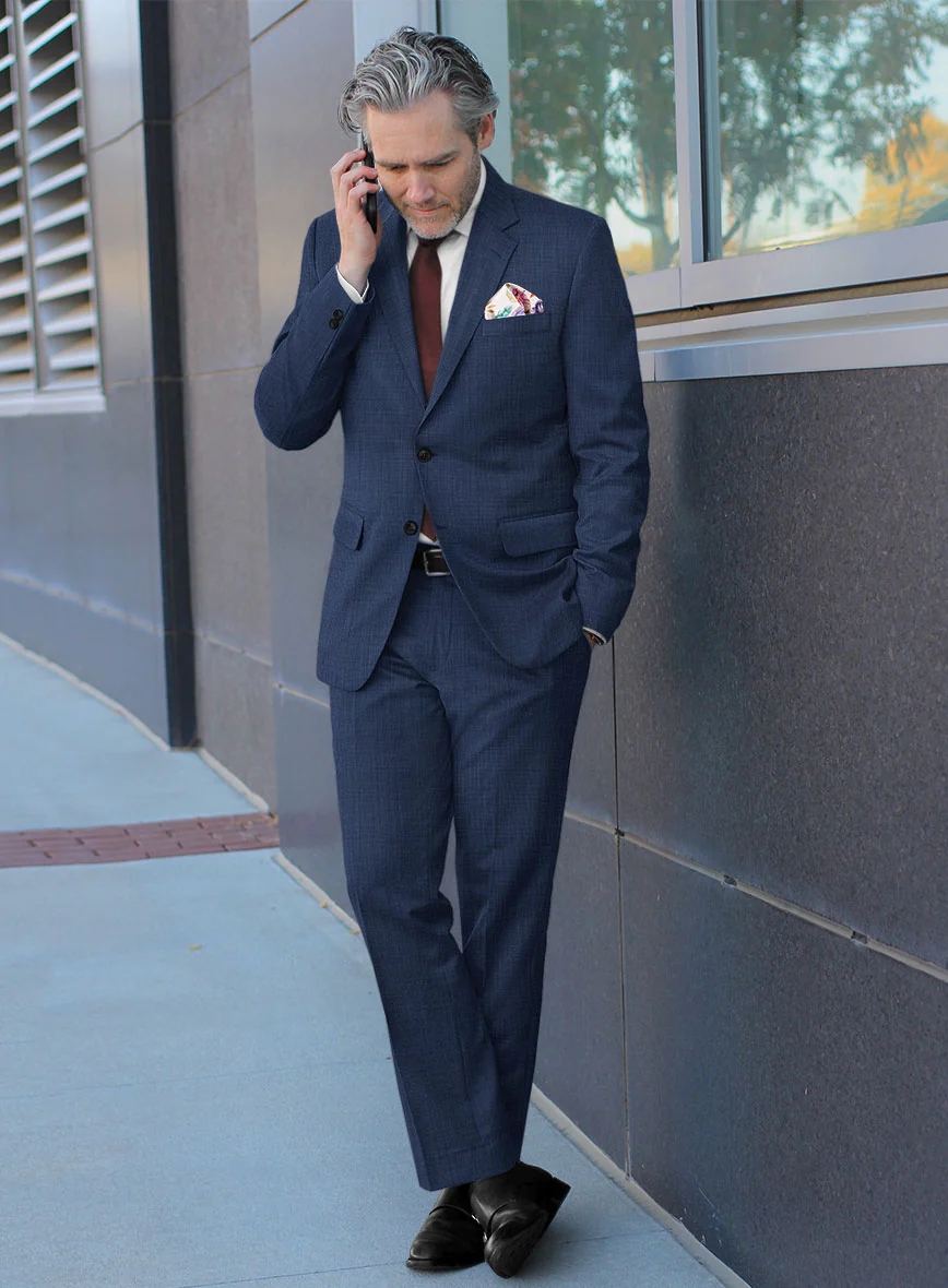 Scabal Cosmopolitan Nailhead Blue Wool Suit - Image 2