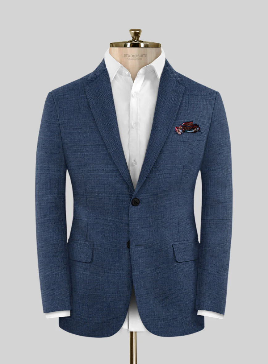 Scabal Cosmopolitan Nailhead Blue Wool Suit - Image 3
