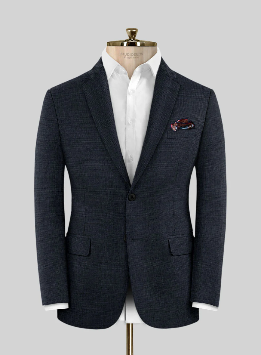 Scabal Cosmopolitan Nailhead Dark Blue Wool Suit - Image 3