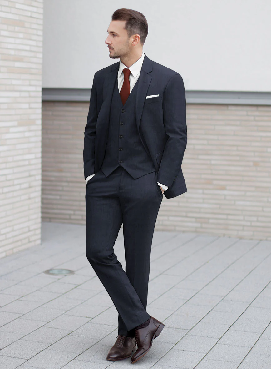 Scabal Cosmopolitan Navy Blue Wool Suit - Image 2