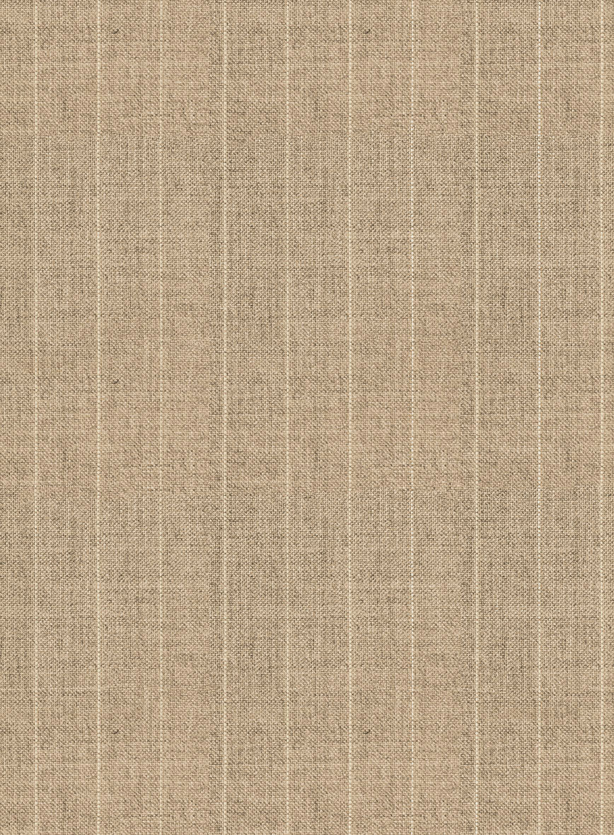 Scabal Cosmopolitan Pinstripe Beige Wool Suit - Image 6