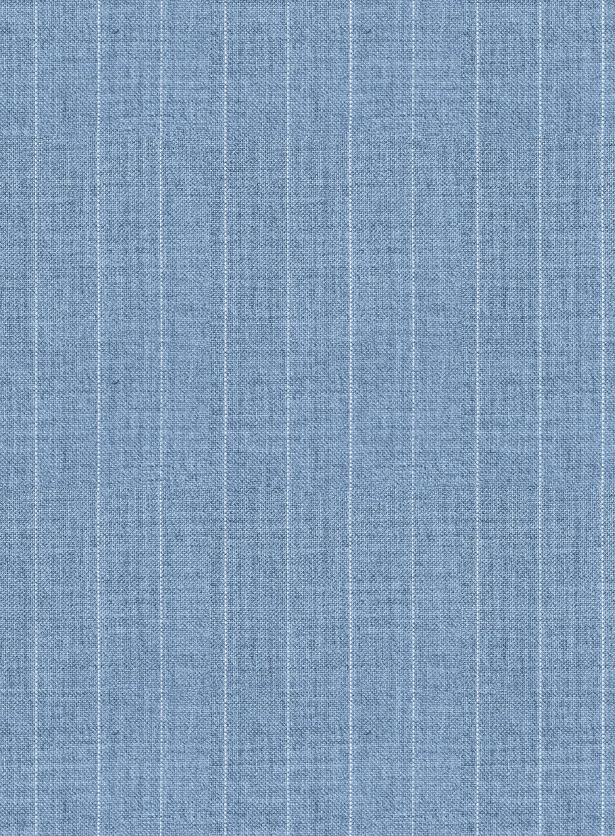 Scabal Cosmopolitan Pinstripe Blue Wool Pants - Image 3