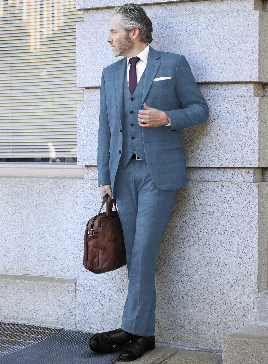 Scabal Cosmopolitan Prince Light Blue Wool Suit - Image 2