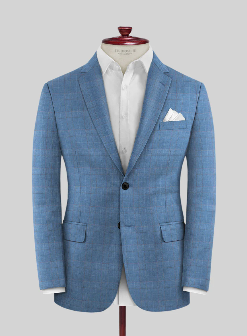 Scabal Cosmopolitan Prince Light Blue Wool Suit - Image 3