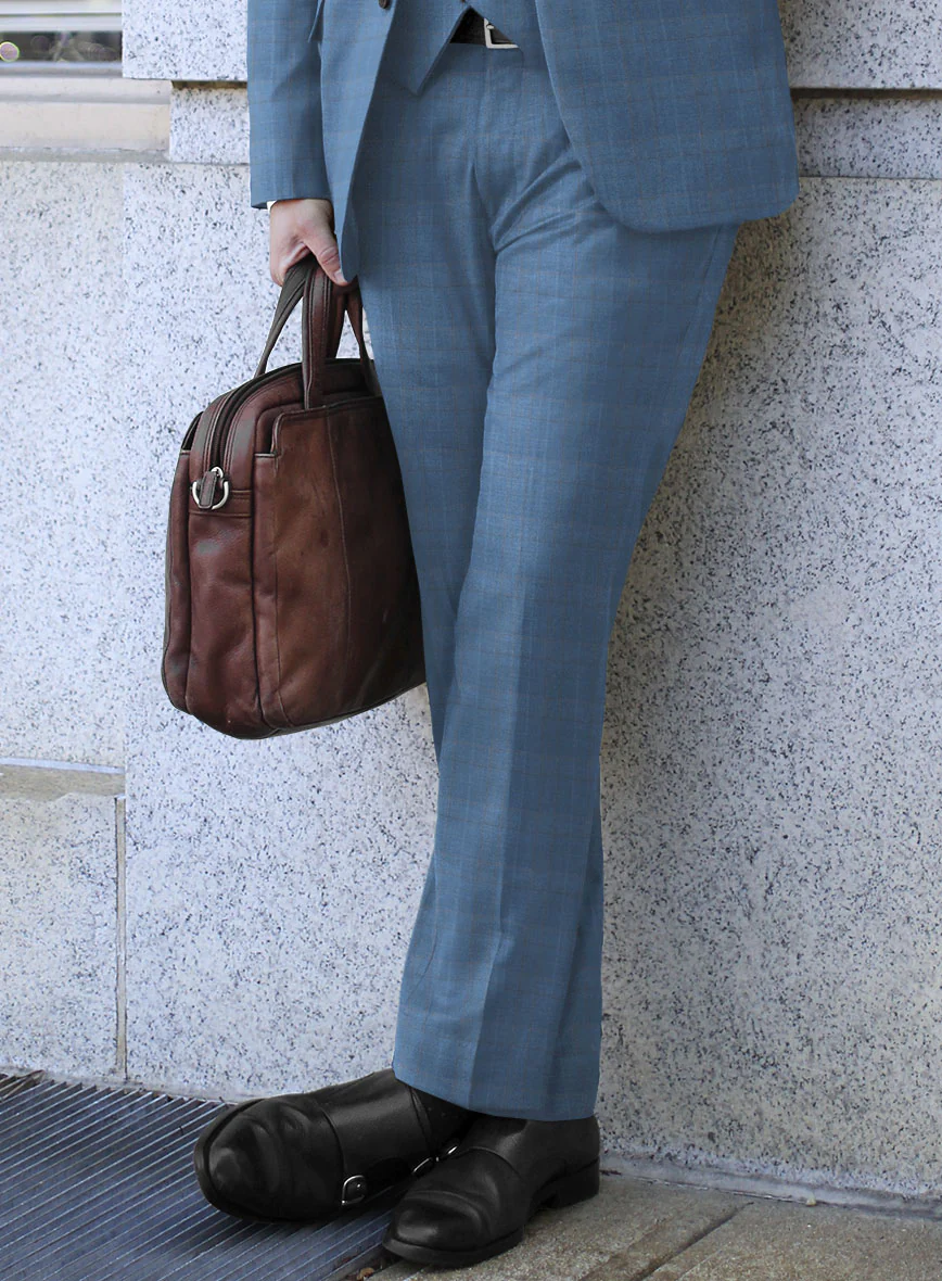 Scabal Cosmopolitan Prince Light Blue Wool Suit - Image 4