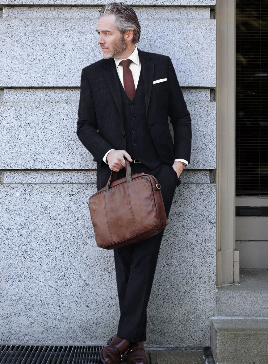 Scabal Cosmopolitan Stripe Blue Wool Suit - Image 2