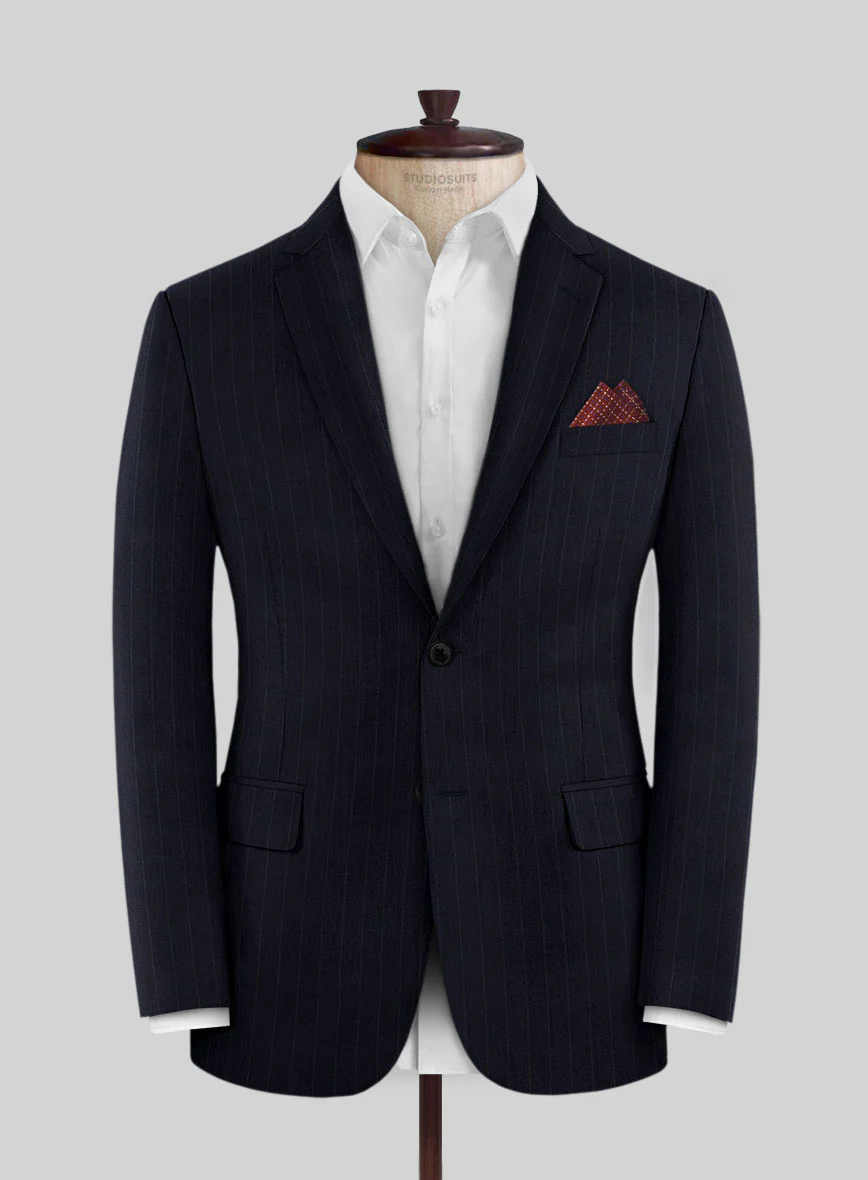 Scabal Cosmopolitan Stripe Blue Wool Suit - Image 3