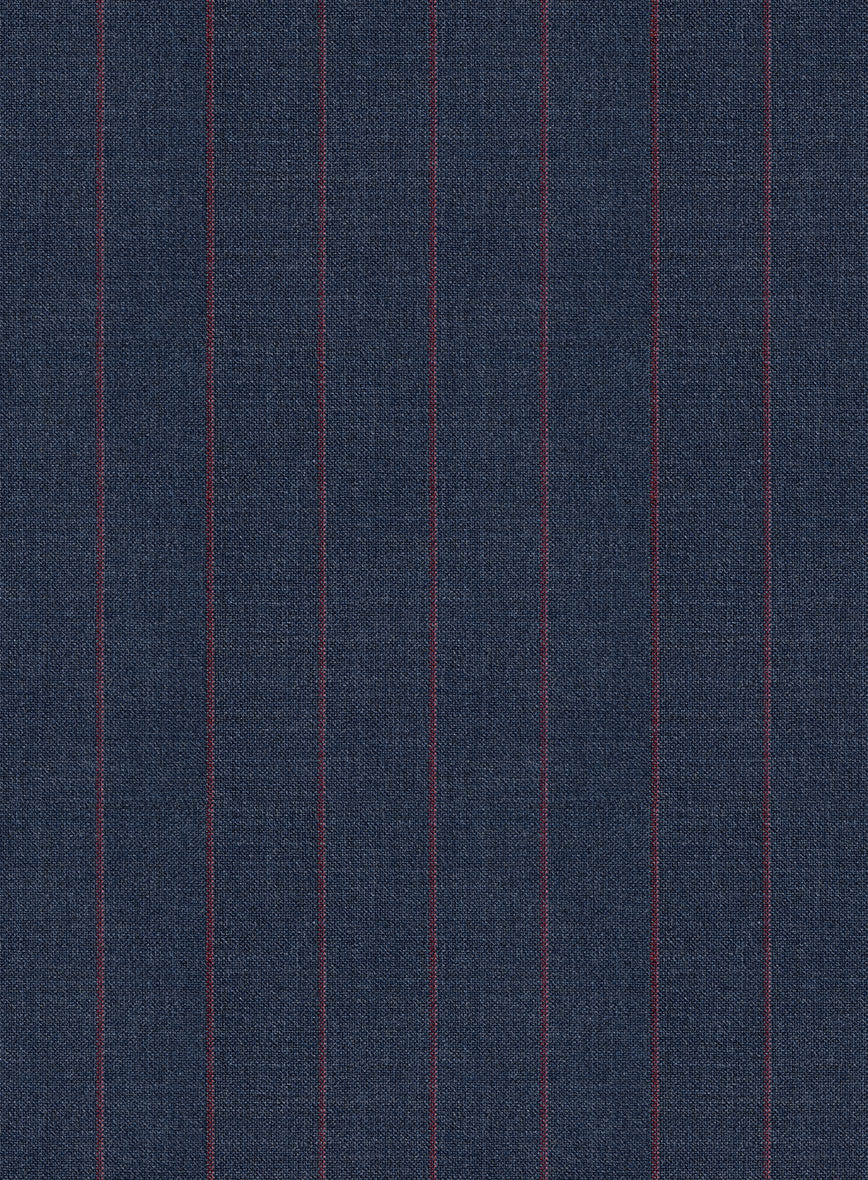Scabal Cosmopolitan Stripe Denim Blue Wool Suit - Image 6