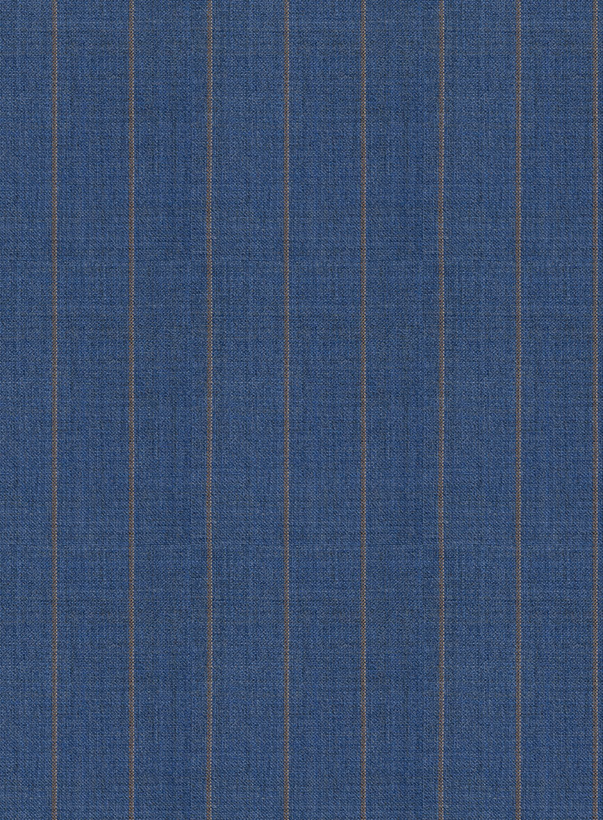 Scabal Cosmopolitan Stripe Flat Blue Wool Jacket - Image 2