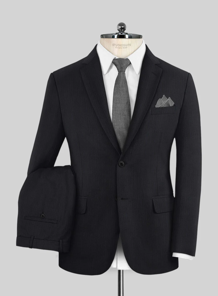 Scabal Cosmopolitan Stripe Gosti Blue Wool Suit