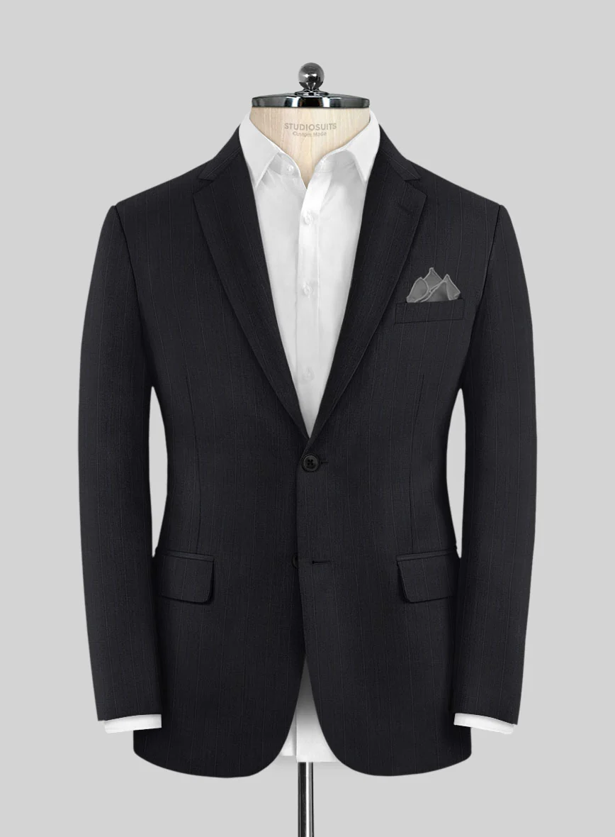 Scabal Cosmopolitan Stripe Gosti Blue Wool Suit - Image 3