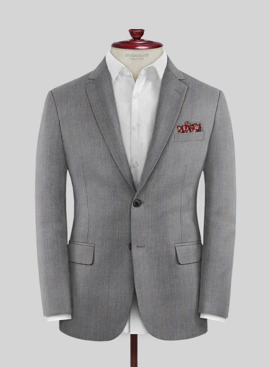 Scabal Cosmopolitan Stripe Gray Wool Suit - Image 3