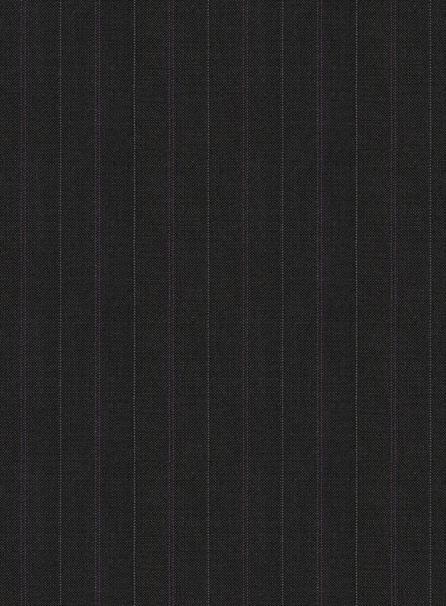 Scabal Cosmopolitan Stripe Iriya Black Wool Pants - Image 2
