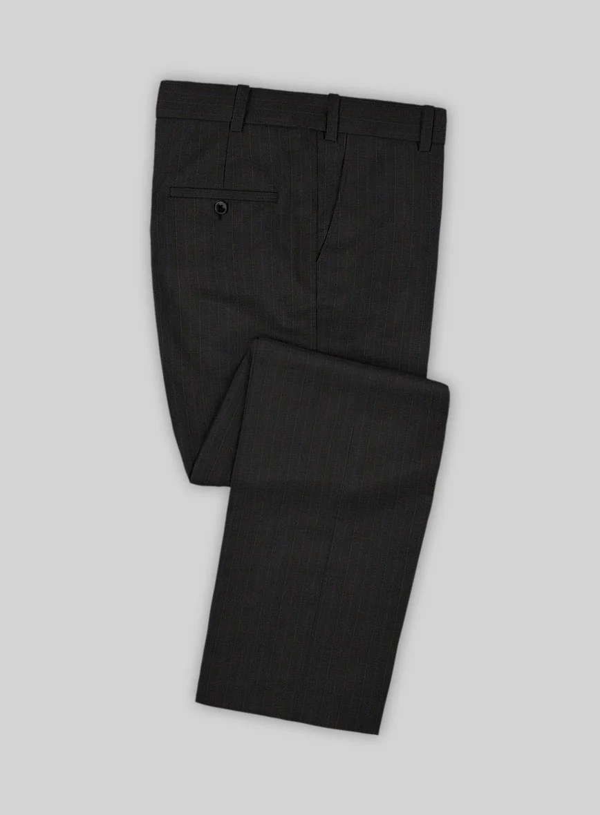 Scabal Cosmopolitan Stripe Iriya Black Wool Suit - Image 4