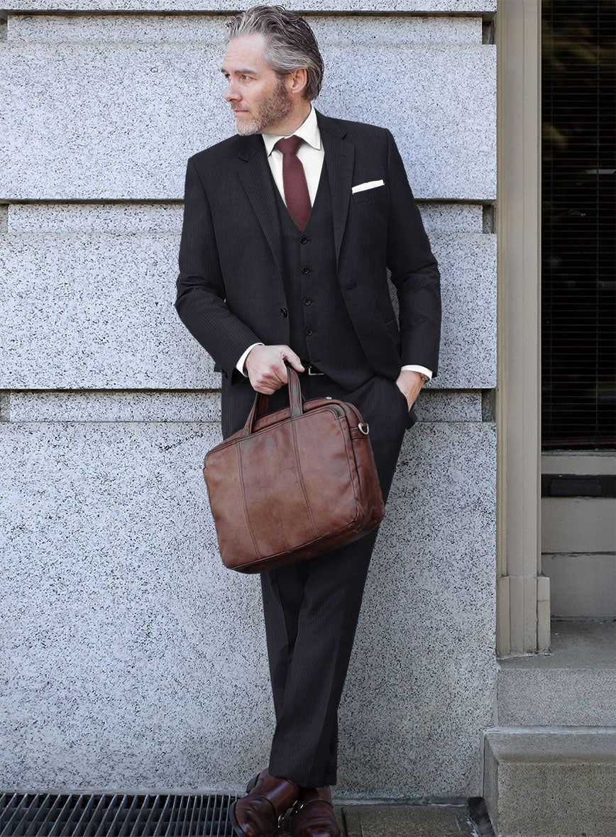 Scabal Cosmopolitan Stripe Isora Blue Wool Suit - Image 2