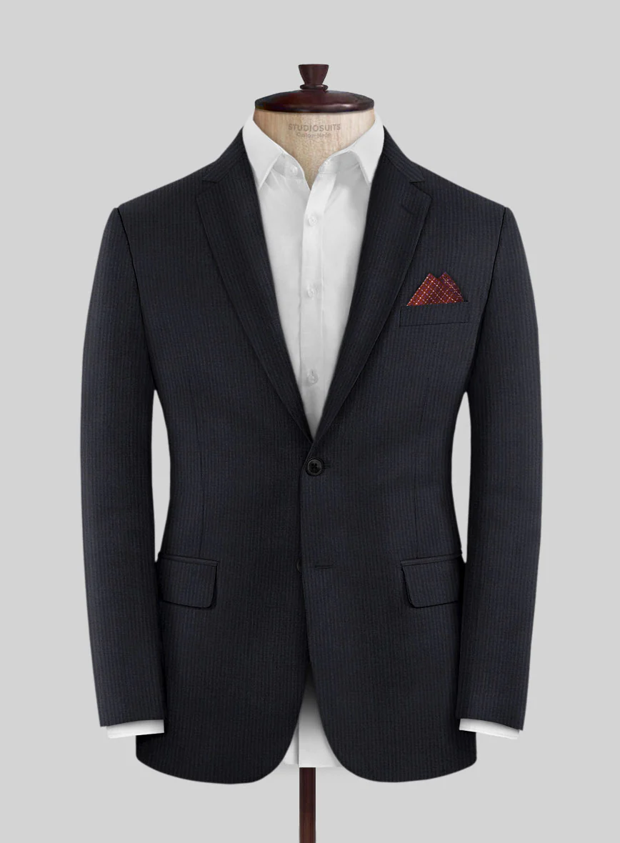 Scabal Cosmopolitan Stripe Isora Blue Wool Suit - Image 3