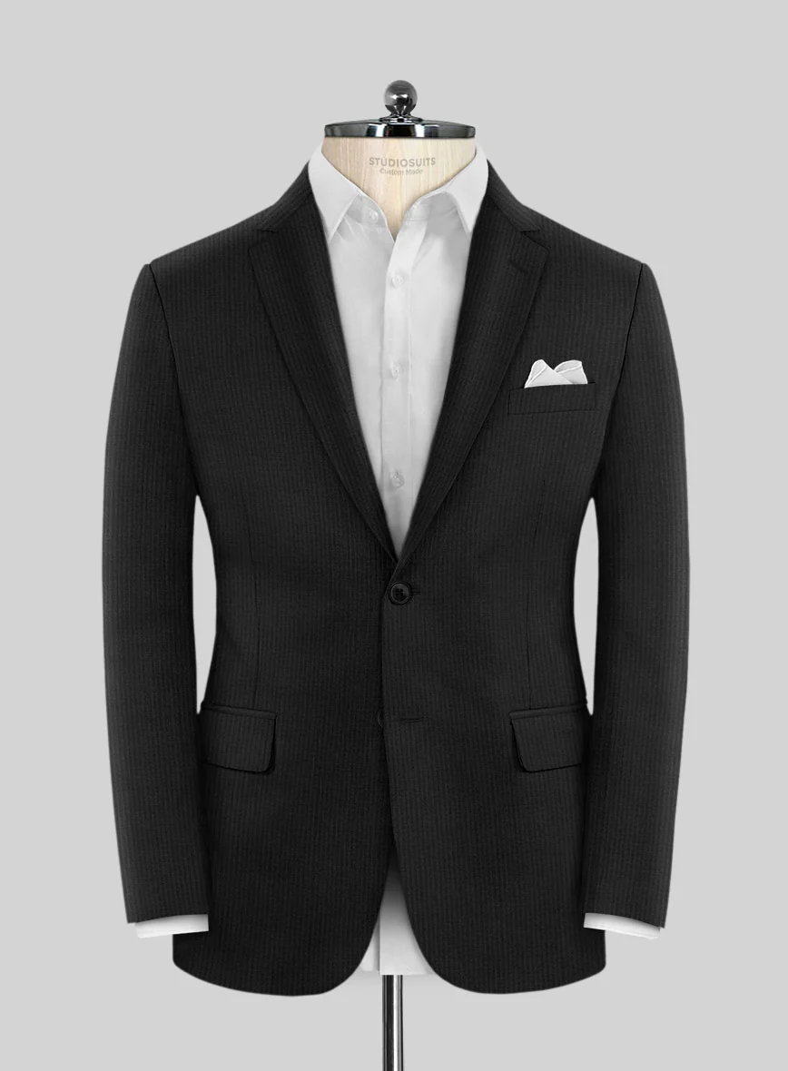 Scabal Cosmopolitan Stripe Reyo Black Wool Suit - Image 3