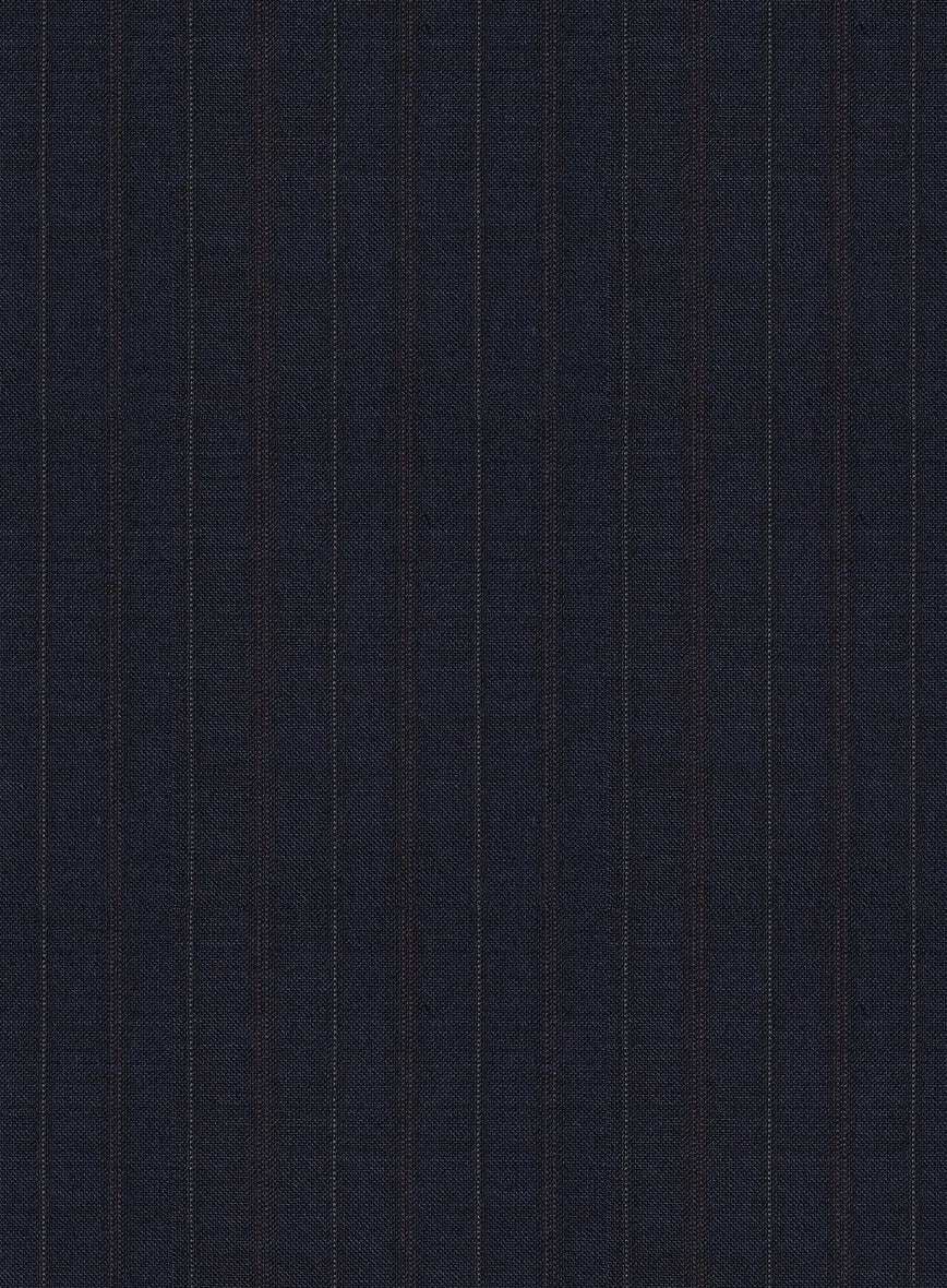 Scabal Cosmopolitan Stripe Tade Blue Wool Pants - Image 2