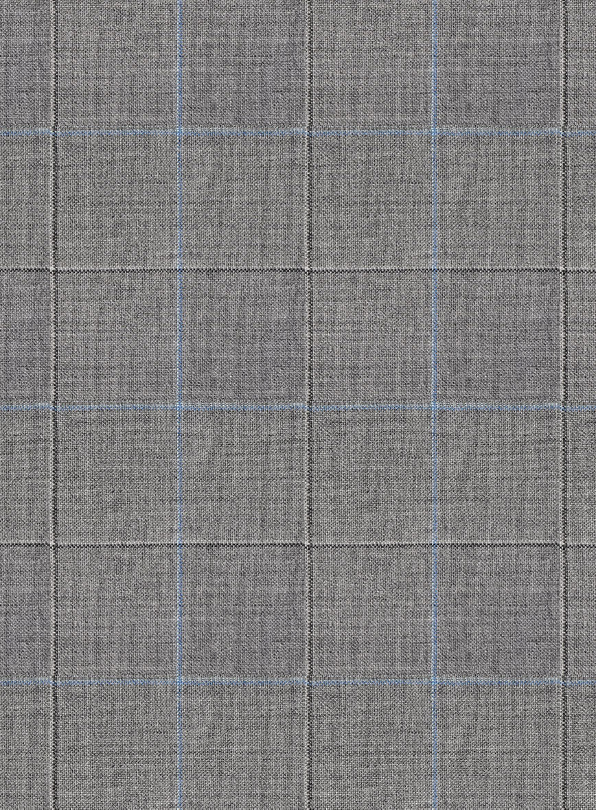 Scabal Cosmopolitan Windowpane Gray Wool Suit - Image 6