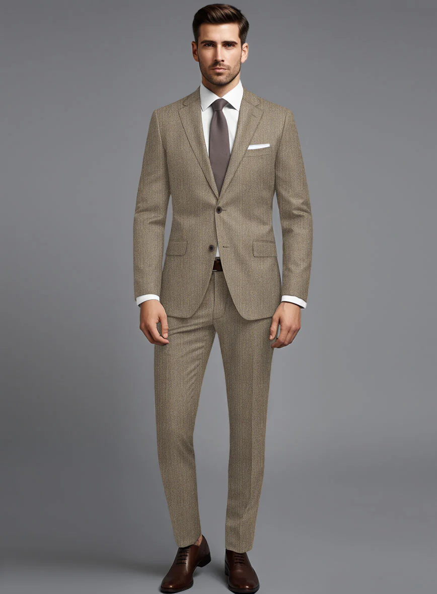 Scabal Crude Brown Wool Suit - Image 2