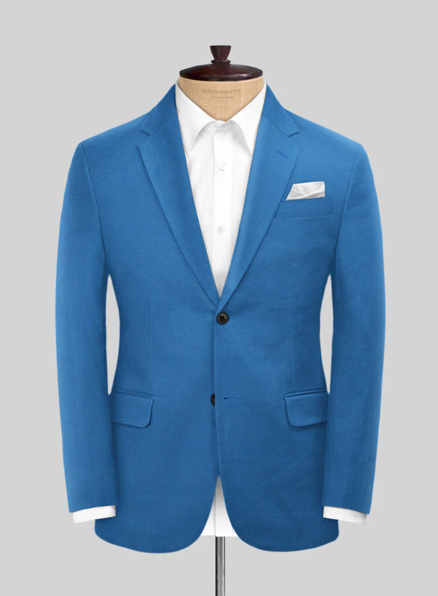 Scabal Crystal Blue Cotton Stretch Suit - Image 2