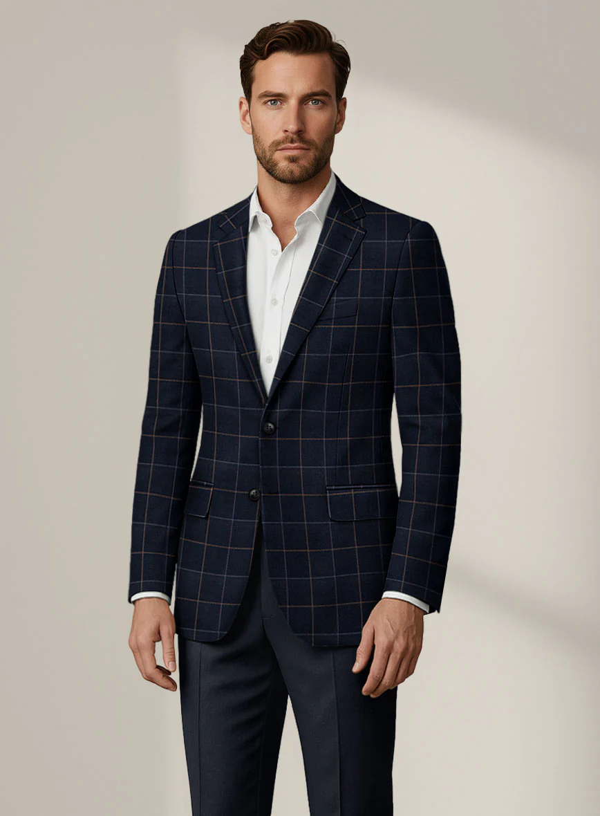 Scabal Dali Chromatic Windowpane Wool Cashmere Jacket - Image 2