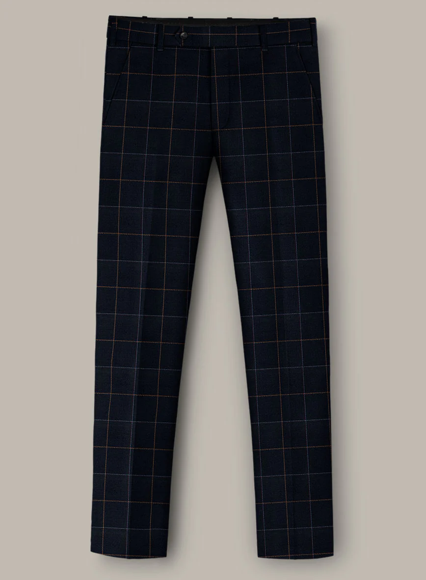 Scabal Dali Chromatic Windowpane Wool Cashmere Pants - Image 2