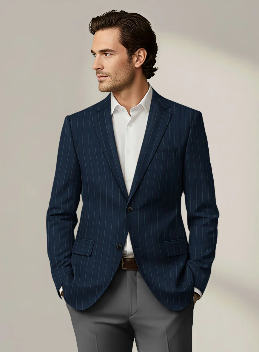 Scabal Dali Mimetic Stripe Wool Cashmere Suit - Image 2