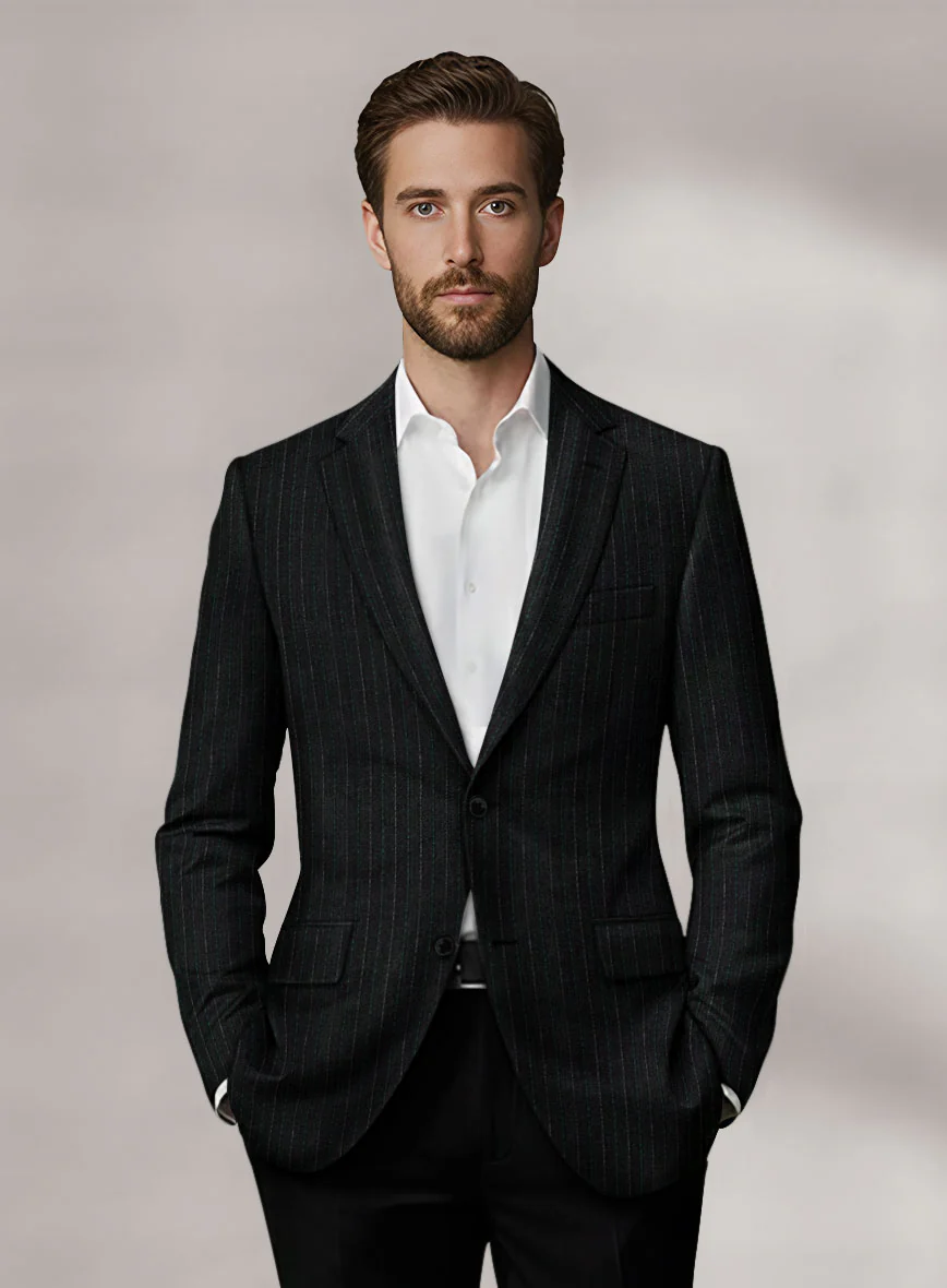 Scabal Dali Scholastic Stripe Wool Cashmere Jacket - Image 2